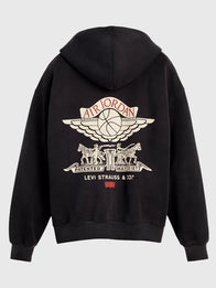 Levi’s x Jordan Full-Zip Hoodie Hoodie unisex detail view 2 | Dash Racegear — Levi’s x Jordan collaborative black hoodie with zip front and standout co‑branding on the back for bold statement looks.