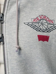 Levi’s x Jordan 2026 Hoodie Hoodie unisex detail view 3 | Dash Racegear — Unisex Levi’s x Jordan 2026 grey hoodie with full zipper, casual fit designed for style-conscious fans.