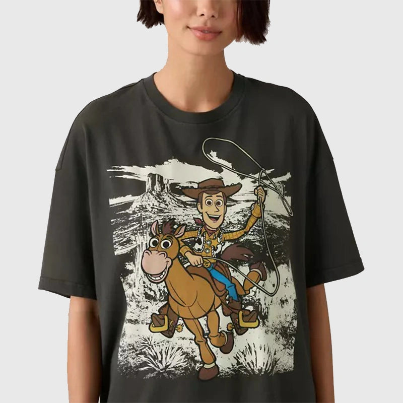 Levi’s x Toy Story Woody Boxy Tee Fashion Apparel unisex detail view 3 | Dash Racegear — Levi’s Toy Story Boxy Tee showcasing Woody in playful cartoon design