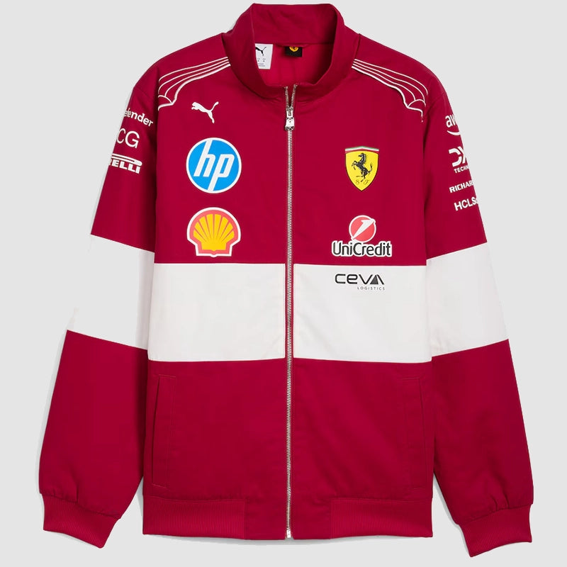Scuderia Ferrari 2025 Team Racing Jacket Jacket unisex detail view 2 | Dash Racegear — Red Team Jacket by Ferrari – 2025 Scuderia Racing Style