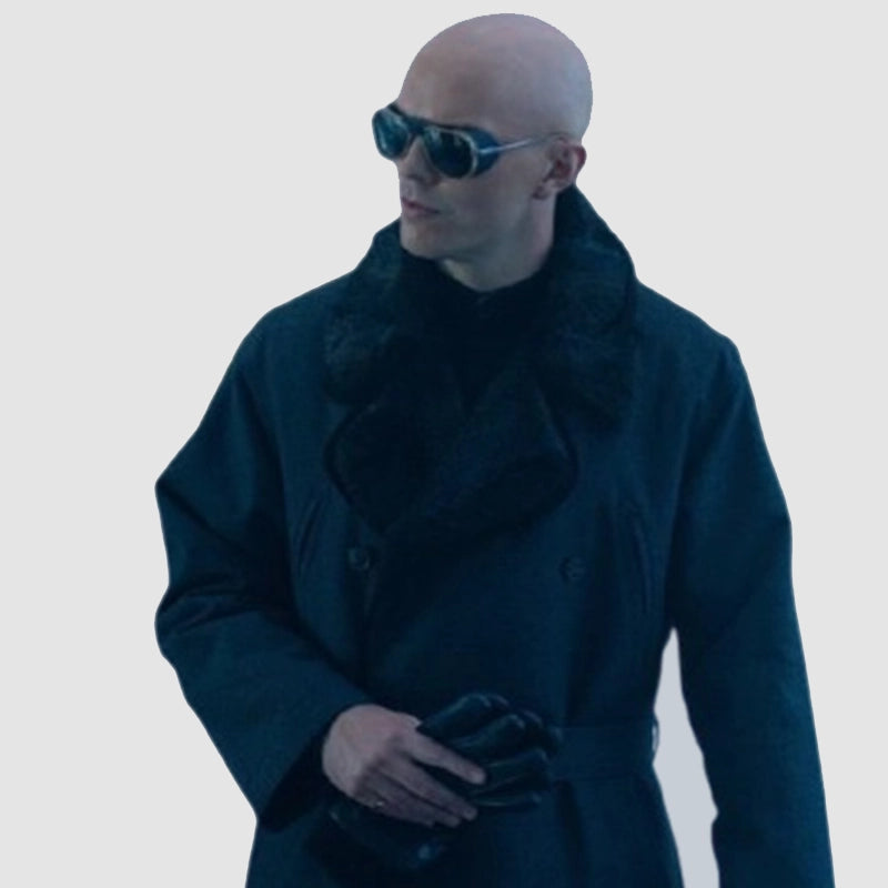Superman 2025 Lex Luthor Coat Jacket unisex detail view 3 | Dash Racegear — Dark tailored coat as seen on Lex Luthor in Superman 2025