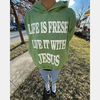 Life Is Fresh Live It With Jesus Hoodie Hoodie unisex front product view | Dash Racegear — Live It With Jesus Hoodie – Faith-Focused Life Is Fresh Apparel