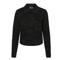 Lisa Black Denim Jacket Denim Jacket unisex front product view | Dash Racegear — Lisa Shirt Style Black Denim Jacket
