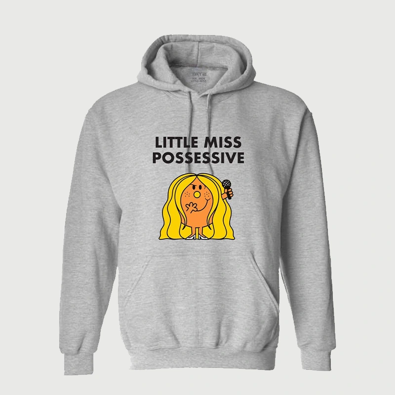 Little Miss Possessive Hoodie Hoodie unisex front product view | Dash Racegear — Classic pullover hoodie featuring the iconic Little Miss Possessive character.
