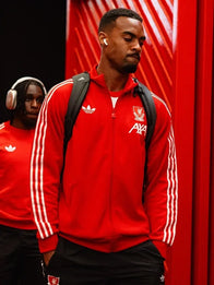 Adidas LFC 2025/26 Track Jacket Jacket unisex detail view 3 | Dash Racegear — Adidas Liverpool FC Red Track Jacket 2025/26 lightweight sporty layer with classic club detailing for men and women