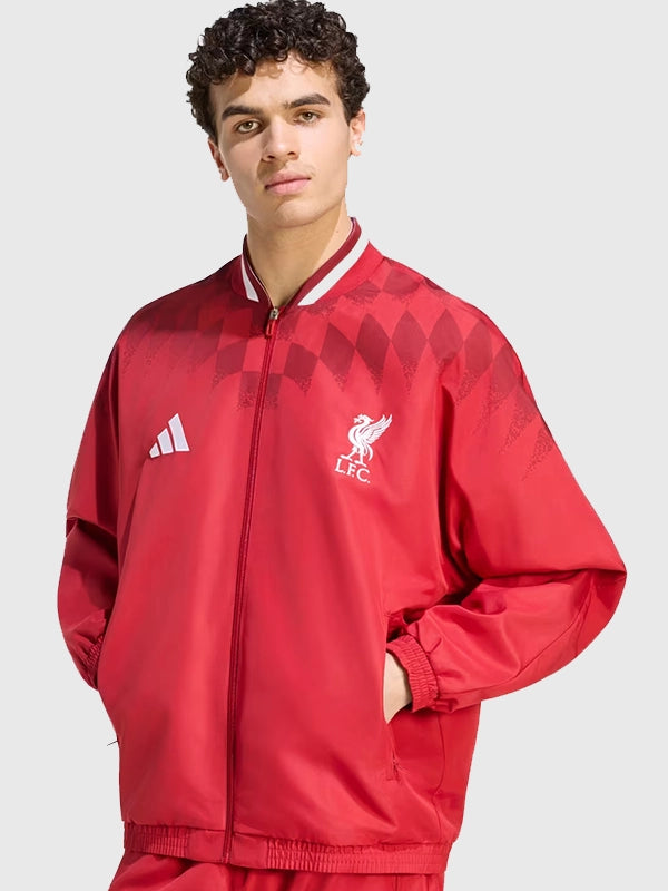 LFC Adidas 26/27 Stadium Track Jacket Jacket unisex detail view 2 | Dash Racegear — Unisex track jacket inspired by Liverpool FC 26/27 season with lightweight feel and classic football style.