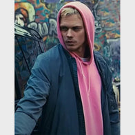 Locked 2025 Bill Skarsgård Bomber Jacket Bomber Jacket unisex front product view | Dash Racegear — Bill Skarsgård Movie Jacket – Locked 2025 Bomber Edition