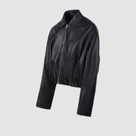 Loewe Draped Leather Jacket Leather Jacket unisex detail view 2 | Dash Racegear — Premium Loewe Leather Jacket with Unique Draped Silhouette
