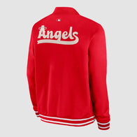Los Angeles Angels City Connect Red Bomber Jacket Bomber Jacket unisex detail view 2 | Dash Racegear — Los Angeles Angels Outerwear – City Connect Red Bomber Look