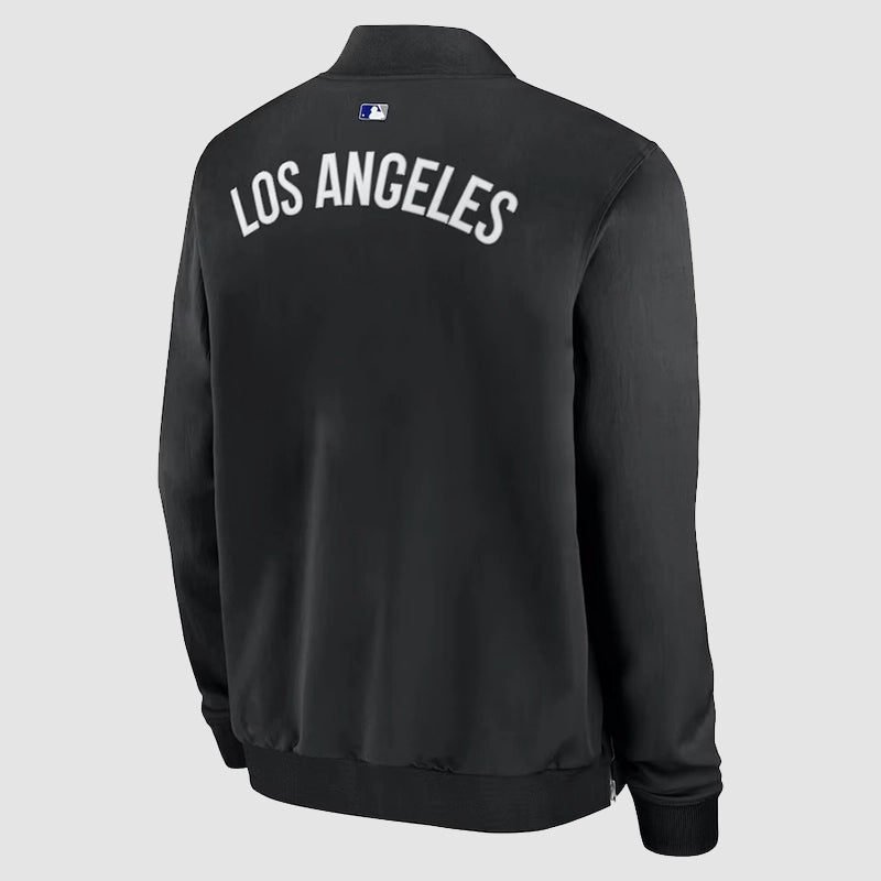 Los Angeles Dodgers Black Dugout Bomber Jacket Bomber Jacket unisex detail view 3 | Dash Racegear — Classic Dodgers bomber jacket in black with dugout fit