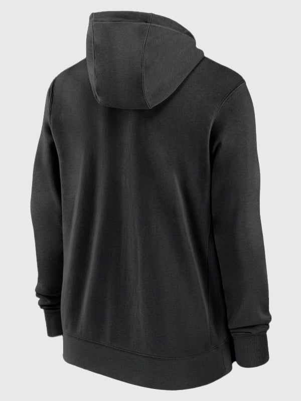 Dodgers Nike Black Primetime Lockup Hoodie Hoodie unisex detail view 3 | Dash Racegear — Los Angeles Dodgers Nike Men’s full-zip hoodie black, Primetime Lockup logo for fans showing team pride.