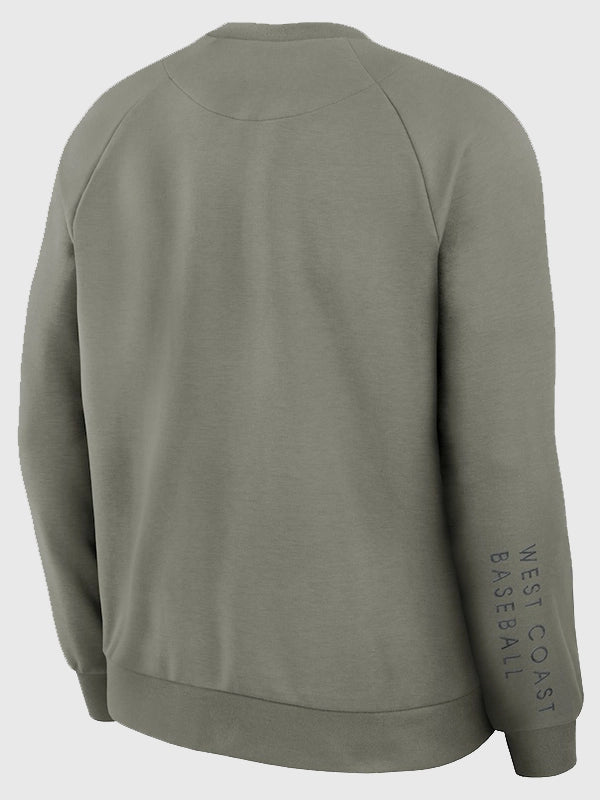 Los Angeles Dodgers Nike Primary Raglan Sweatshirt Sweatshirt unisex detail view 3 | Dash Racegear — Men’s Los Angeles Dodgers Nike green Dri-FIT sweatshirt, raglan design built for movement and everyday fan style.
