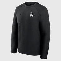 Los Angeles Dodgers Nike Black Tech Fleece Raglan Sweatshirt Sweatshirt unisex detail view 3 | Dash Racegear — LA Dodgers Nike Black Raglan Sweatshirt Casual Sport Style