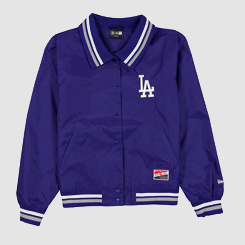 Los Angeles Dodgers Throwback Women’s Jacket Jacket unisex front product view | Dash Racegear — Classic Women’s Baseball Jacket – LA Dodgers Throwback Edition