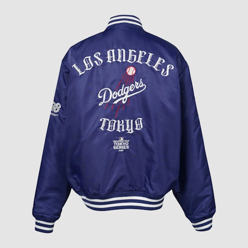 Los Angeles Dodgers x GR8 Varsity Jacket Varsity Jacket unisex detail view 2 | Dash Racegear — Los Angeles Dodgers x GR8 jacket offering sporty style and warmth