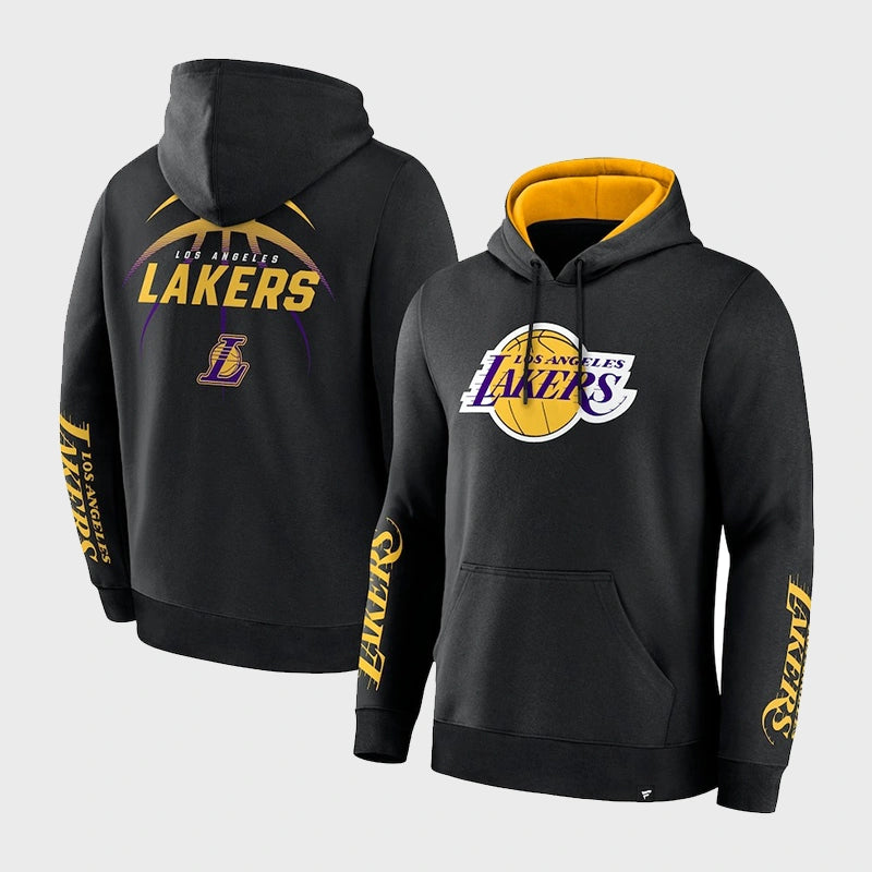 Los Angeles Lakers Black Legacy Guard Hoodie Hoodie unisex front product view | Dash Racegear — Lakers Legacy Hoodie – Iconic Black Basketball Gear