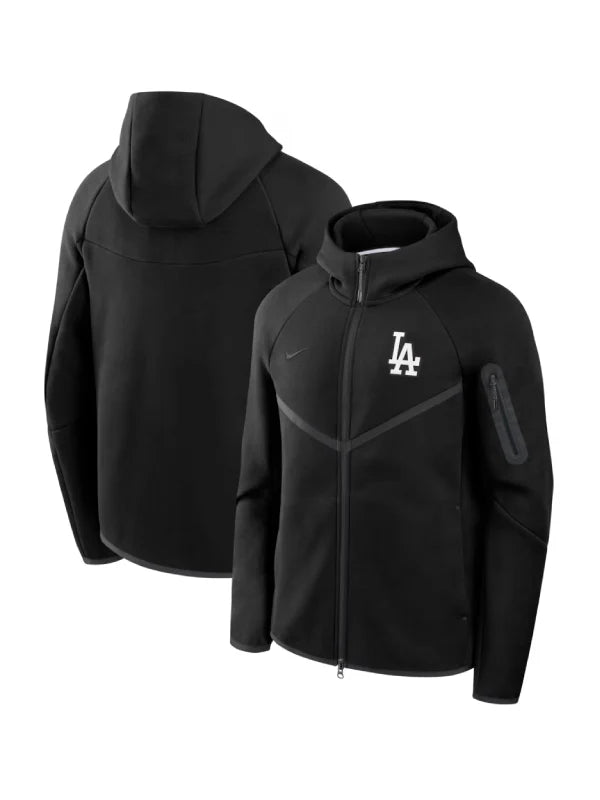 Los Angeles Dodgers Nike Tech Fleece Windrunner Hoodie Jacket Jacket unisex front product view | Dash Racegear — Premium Los Angeles Dodgers Hoodie Jacket by Nike Tech Fleece