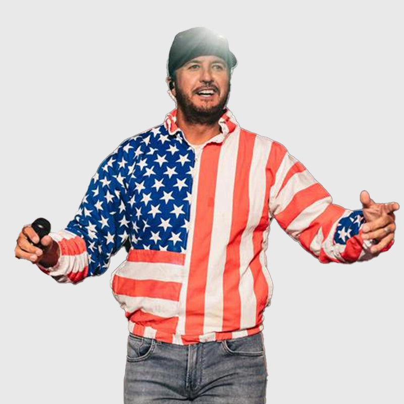 Luke Bryan Bangor Show American Flag Jacket Jacket unisex detail view 3 | Dash Racegear — Luke Bryan Patriotic Jacket For Bangor Concert Fans