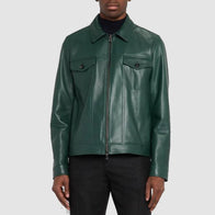 American Idol S23 Luke Bryan Green Leather Jacket Leather Jacket unisex detail view 3 | Dash Racegear — American Idol 2025 Luke Bryan Jacket – Stylish Green Leather Design