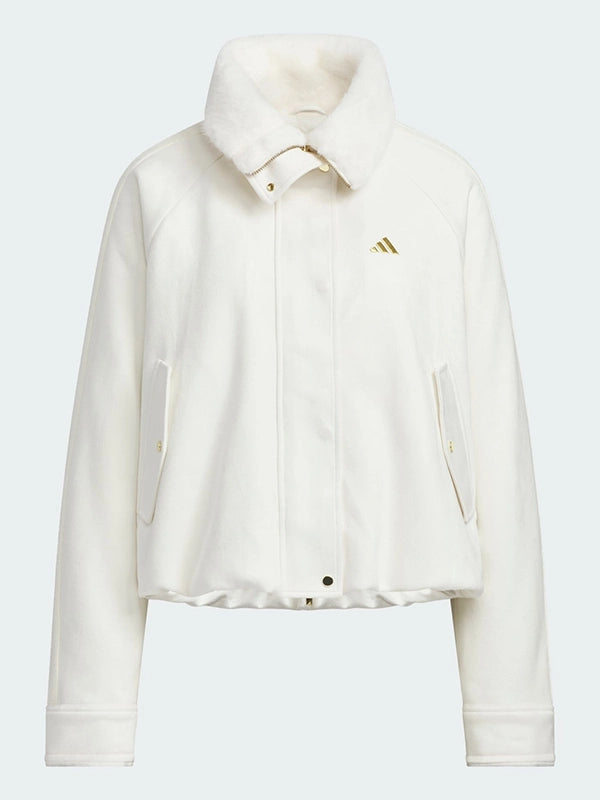 Adidas Lunar New Year Warm Jacket Jacket unisex detail view 4 | Dash Racegear — Lunar New Year 2026 Adidas Off White Jacket combines cultural celebration and cozy design for everyday wear.