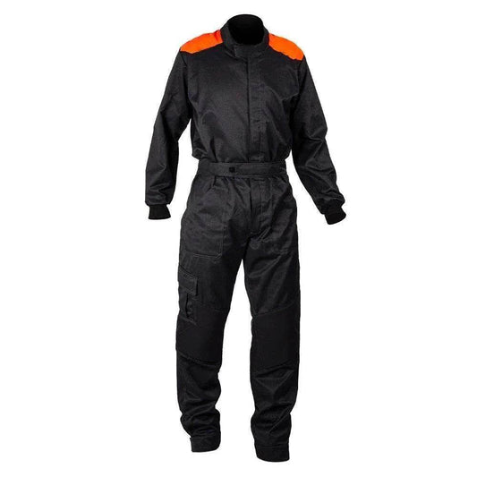 MECHANIC SUIT BLACK-FLUOR RED | Dash Racegear