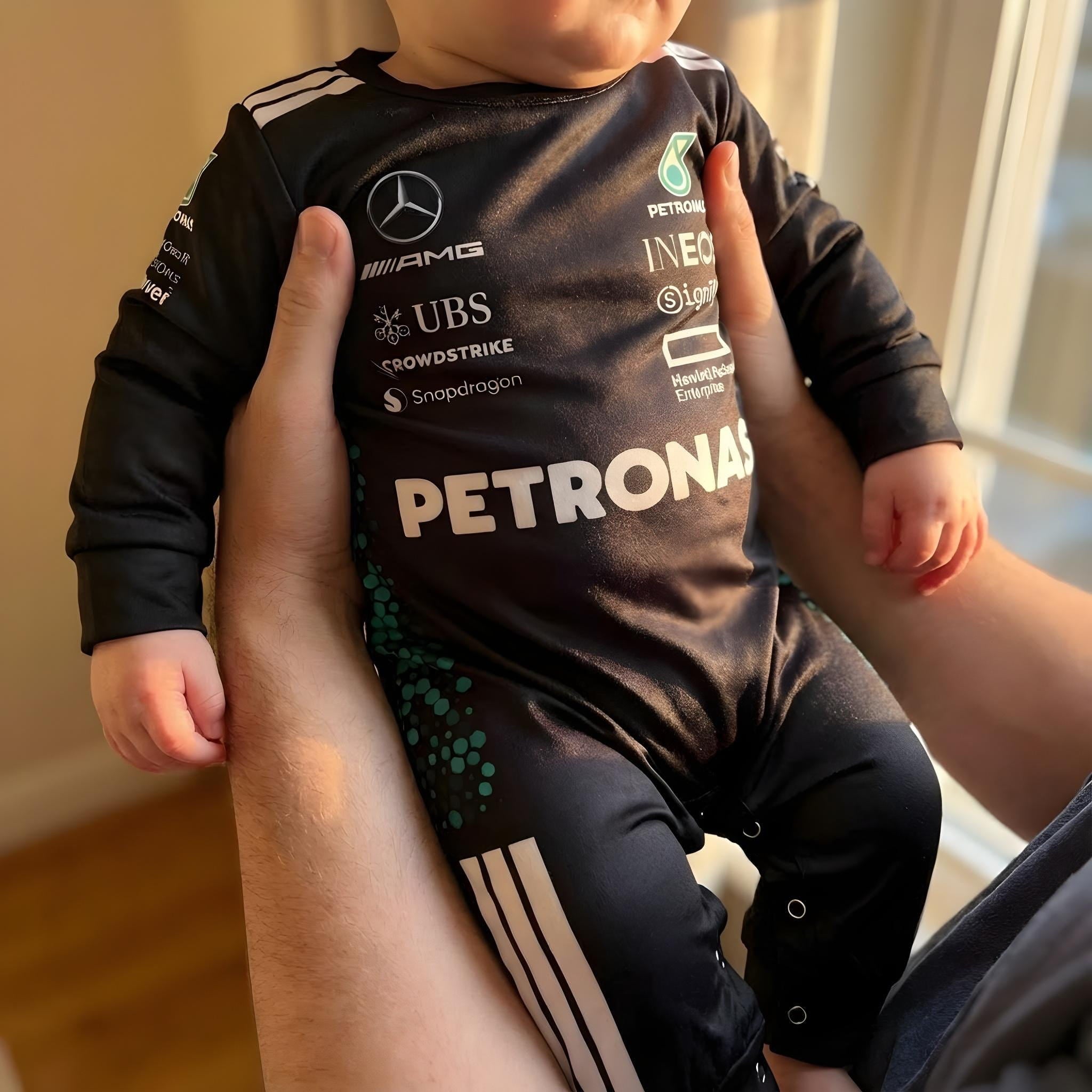 Mercedes Longsleeve Jumpsuit 2025 lifestyle view for baby sports fans