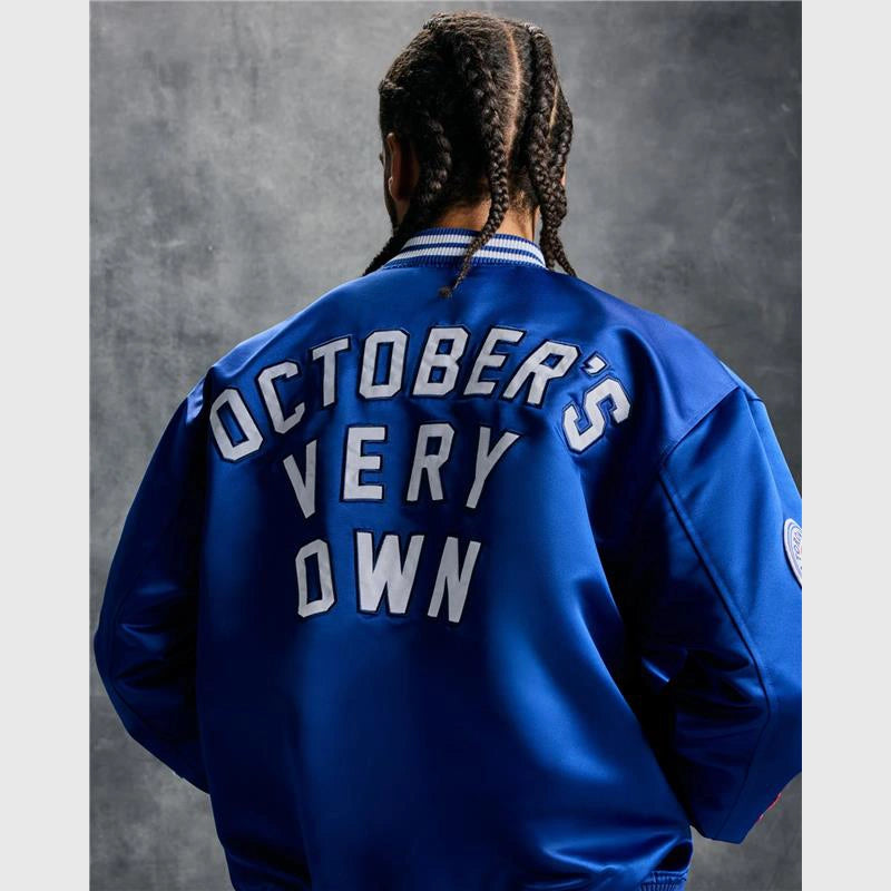 OVO x New Era x MLB Toronto Varsity Jacket Varsity Jacket unisex detail view 3 | Dash Racegear — Toronto Blue Jays Varsity by OVO & New Era