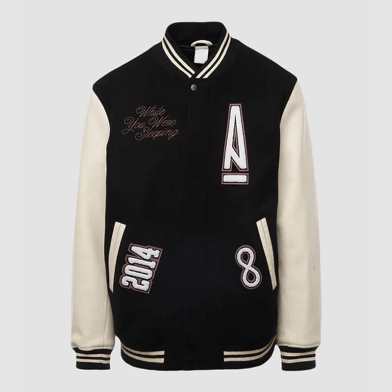 Ma Maniére x NIKE Destroyer Varsity Jacket Varsity Jacket unisex front product view | Dash Racegear — Nike collab jacket – A Ma Maniére Destroyer varsity for refined street style