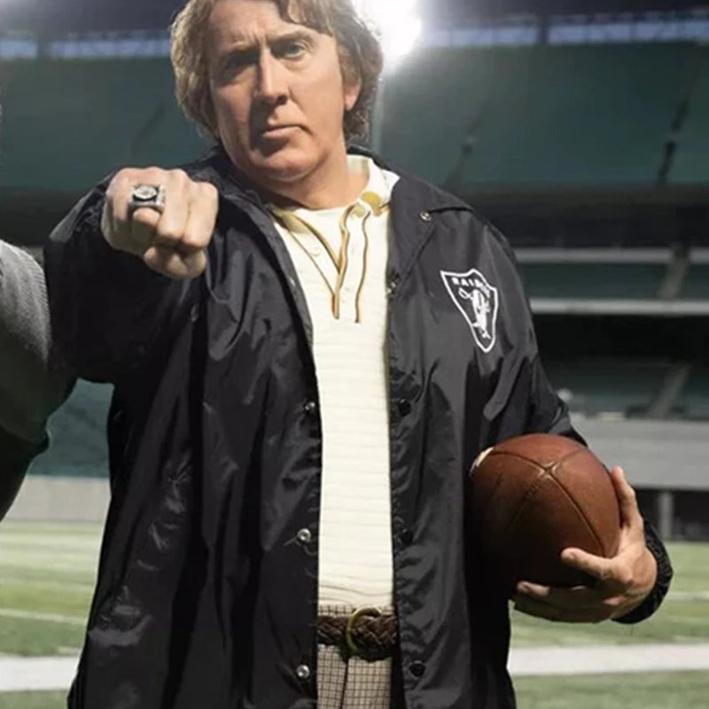 Madden Nicolas Cage Raiders Jacket Jacket unisex front product view | Dash Racegear — Vegas Raiders Jacket – Nicolas Cage in Madden NFL Look