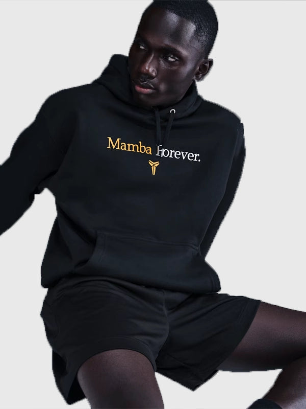 Mamba Forever Hoodie Hoodie unisex detail view 2 | Dash Racegear — Man wearing Mamba Forever Hoodie