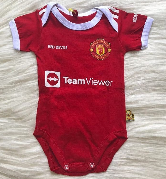 Manchester United Home soccer baby romper 100% cotton - baby romper image 1