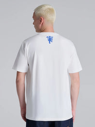 Manchester United x Adidas Graphic T-Shirt Shirt unisex detail view 3 | Dash Racegear — White Adidas Manchester United graphic T-shirt designed for lightweight comfort and effortless sporty streetwear appeal.