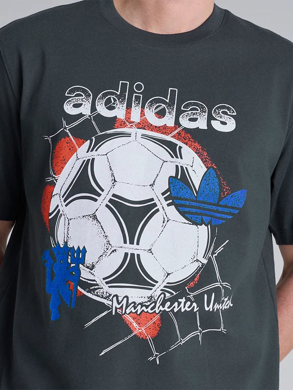 Manchester United x Adidas Graphic T-Shirt Shirt unisex detail view 6 | Dash Racegear — Manchester United x Adidas Graphic T-Shirt in White & Grey 2026 featuring premium comfort and timeless football-inspired everyday style.