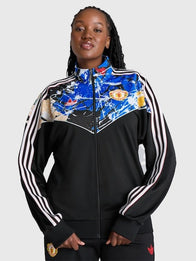Manchester United x adidas Stone Roses Track Jacket Jacket unisex detail view 5 | Dash Racegear — 2026 Manchester United x Adidas Stone Roses Track Jacket in black, lightweight and sporty for fans everywhere.