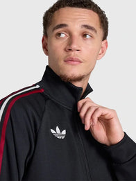 Manchester United x adidas Track Jacket Jacket unisex detail view 4 | Dash Racegear — Unisex Manchester United black track jacket by adidas with front zip and sporty silhouette.