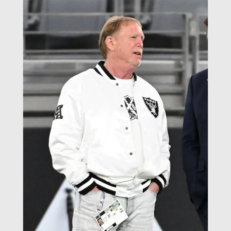Mark Davis Preseason 2025 Raiders Bomber Jacket Bomber Jacket unisex detail view 2 | Dash Racegear — Stylish Raiders Bomber Jacket for 2025 NFL Fans