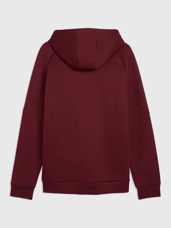 Portugal PUMATECH Full-Zip Hoodie Hoodie unisex detail view 2 | Dash Racegear — Maroon PUMATECH Portugal hoodie with full zip, ideal for sporty outfits and daily comfort.