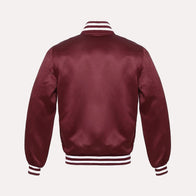 Mens Maroon Varsity Jacket Varsity Jacket men detail view 2 | Dash Racegear — Men’s Maroon and White Varsity Jacket