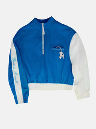 Bad Bunny Marseille Jacquemus Track Jacket Jacket unisex detail view 6 | Dash Racegear — Bad Bunny Marseille Jacquemus track jacket in blue and white with a relaxed athletic fit.
