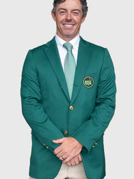 Rory Mcilroy Green Jacket Wimbledon Jacket unisex detail view 5 | Dash Racegear — Rory McIlroy inspired green jacket featuring a structured design and premium formal styling.