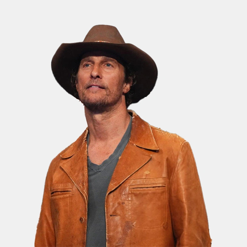 Matthew McConaughey SmackDown Brown Leather Coat Coat unisex detail view 2 | Dash Racegear — SmackDown Leather Jacket - Matthew McConaughey’s Fashionable Signature Style