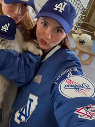 Maude Apatow 2025 World Series LA Dodgers Jacket Jacket unisex detail view 2 | Dash Racegear — Maude Apatow 2025 World Series Dodgers Fan Jacket