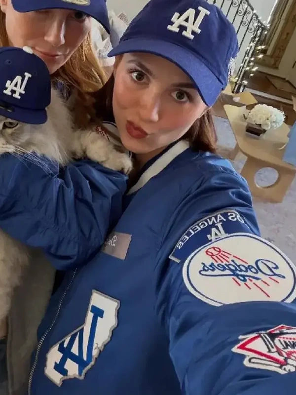 Maude Apatow 2025 World Series LA Dodgers Jacket Jacket unisex detail view 2 | Dash Racegear — Maude Apatow 2025 World Series Dodgers Fan Jacket