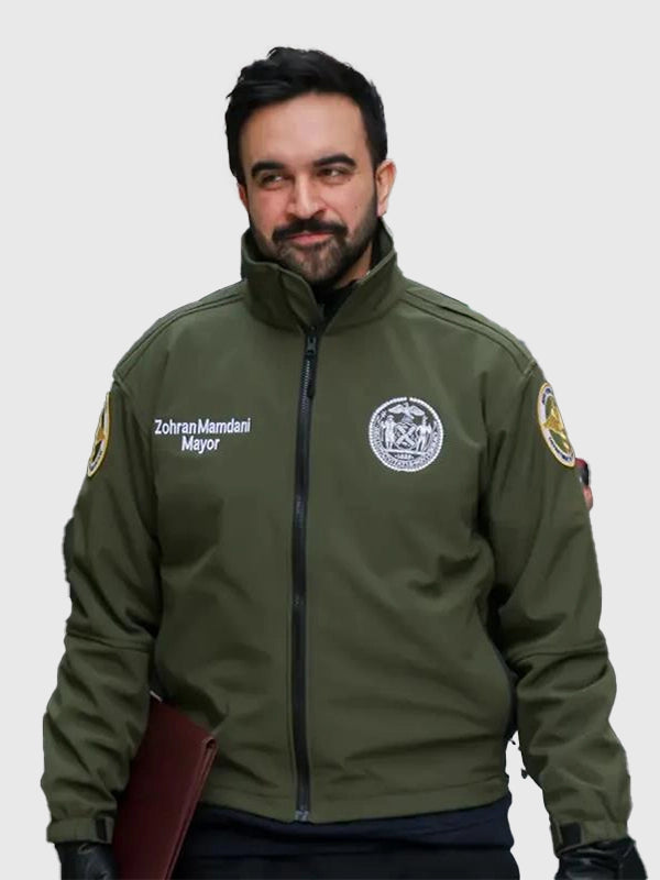 Zohran Mamdani Green Jacket Jacket unisex detail view 5 | Dash Racegear — Green Unisex Zohran Mamdani Cotton Jacket, lightweight, stylish, and ideal for casual layering.