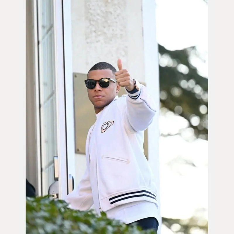 Kylian Mbappe Dior Varsity Jacket Varsity Jacket unisex detail view 3 | Dash Racegear — Kylian Mbappe Dior Bomber Jacket – Sporty Elegance