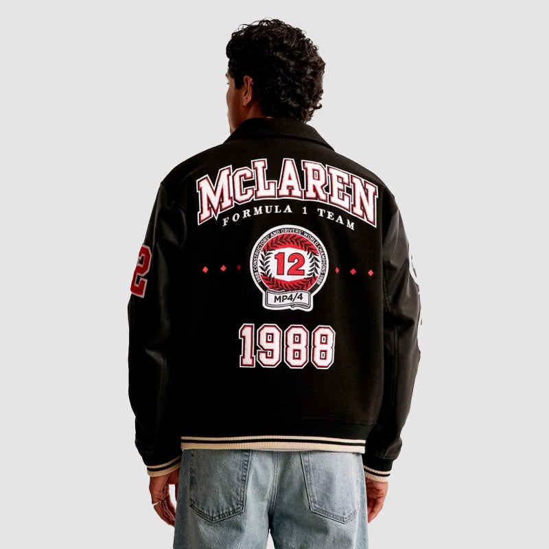 Abercrombie McLaren Varsity Jacket Varsity Jacket unisex detail view 4 | Dash Racegear — Abercrombie Formula 1 Varsity Outerwear