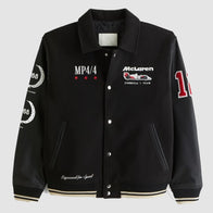 Abercrombie McLaren Varsity Jacket Varsity Jacket unisex front product view | Dash Racegear — Racing-Inspired McLaren Abercrombie Varsity