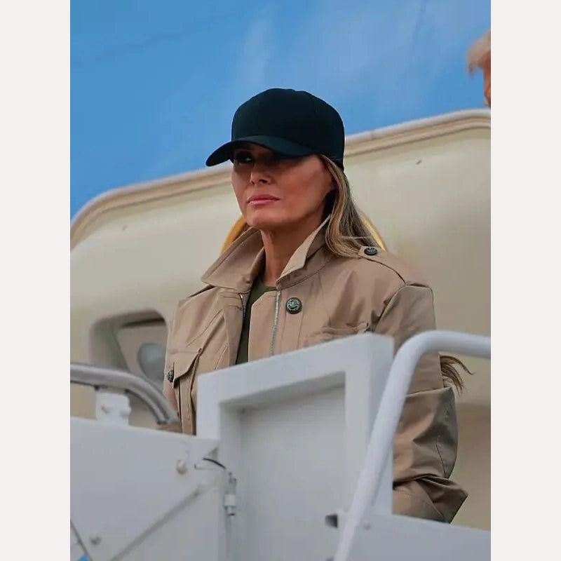 Melania Trump Texas Jacket Jacket unisex detail view 12 | Dash Racegear — Texas Visit Jacket – Melania Trump Brown Fashion Look