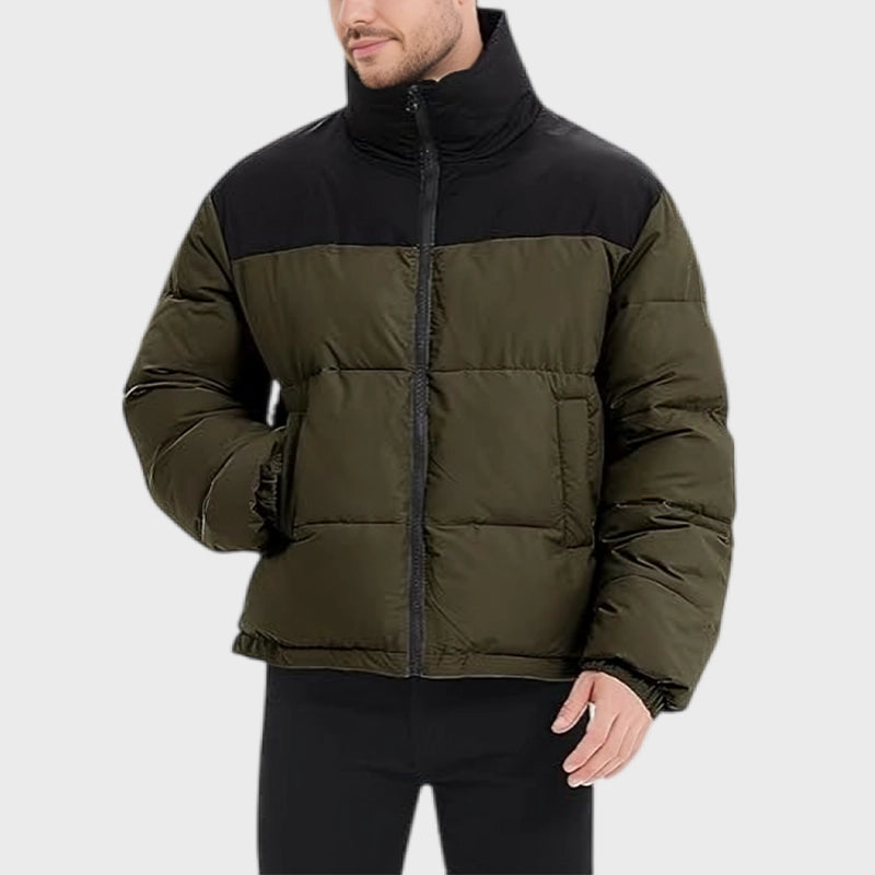 Men Lightweight Puffer Green Jacket Puffer Jacket men detail view 2 | Dash Racegear — Men Lightweight Puffer Green Jacket
