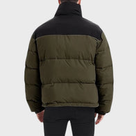Men Lightweight Puffer Green Jacket Puffer Jacket men detail view 3 | Dash Racegear — Men Black And Army Green Lightweight Puffer Jacket